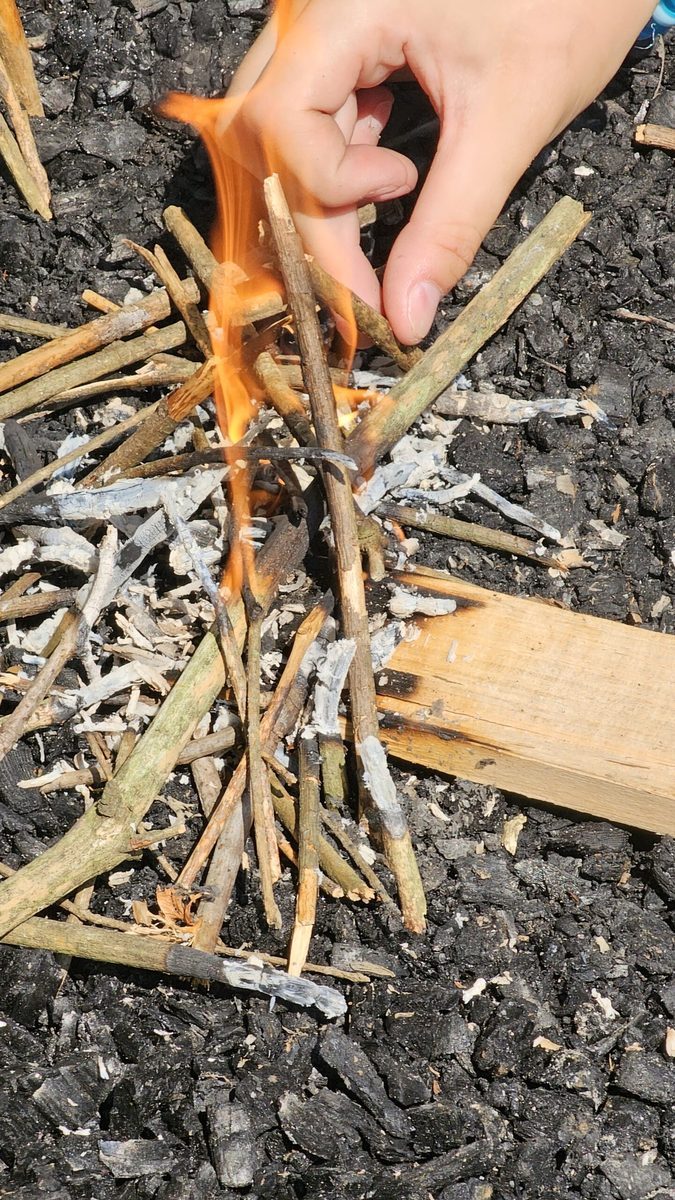 Building a campfire
