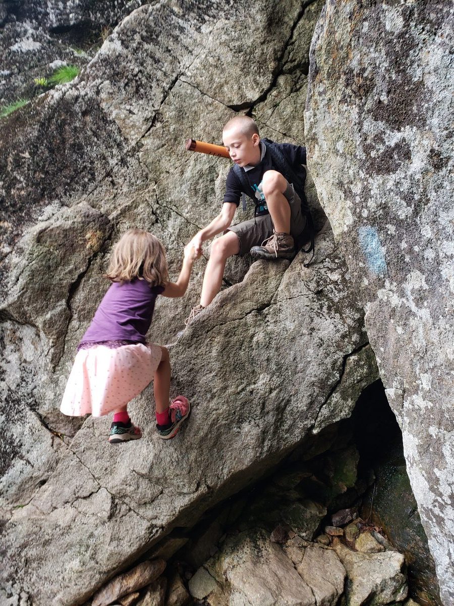 Outdoor rock climbing